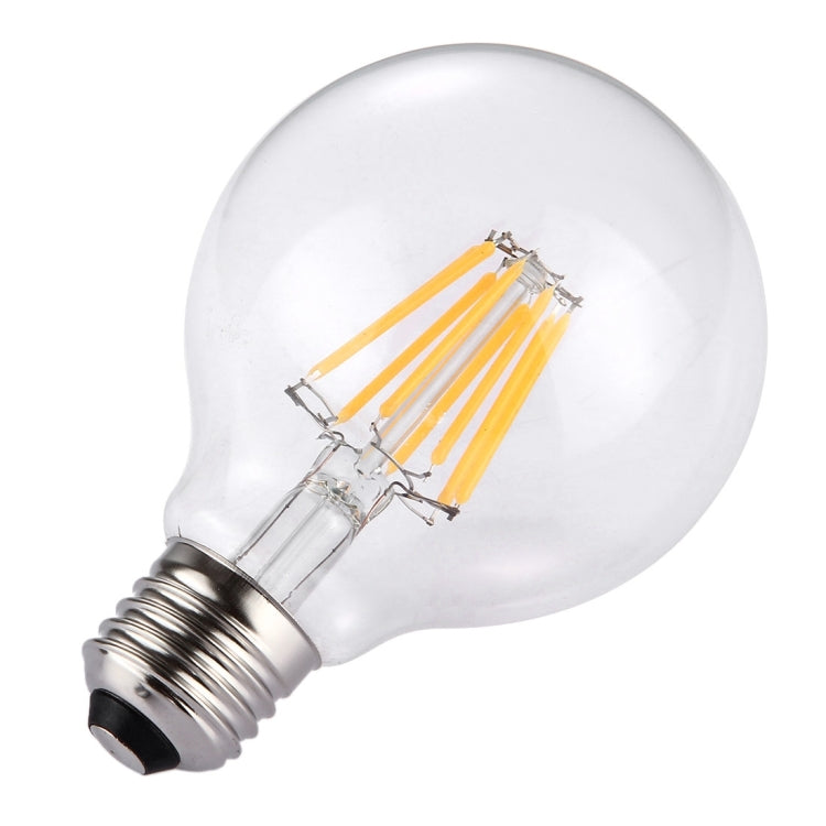 G80 E27 8W Transparent Retro Warm White LED Filament Light, 580 LM 2200K Energy Saving Bulb, AC 220V
