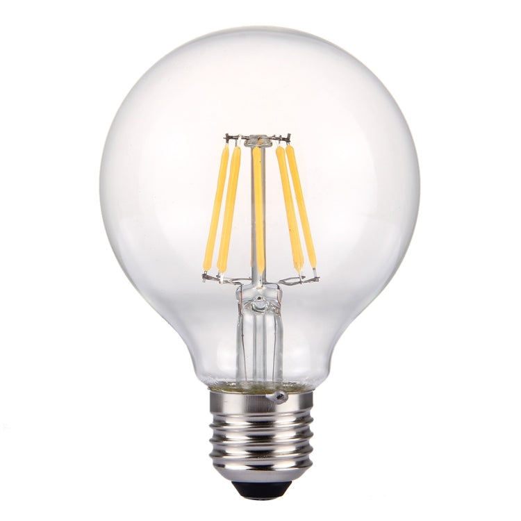G80 E27 8W Transparent Retro Warm White LED Filament Light, 580 LM 2200K Energy Saving Bulb, AC 220V