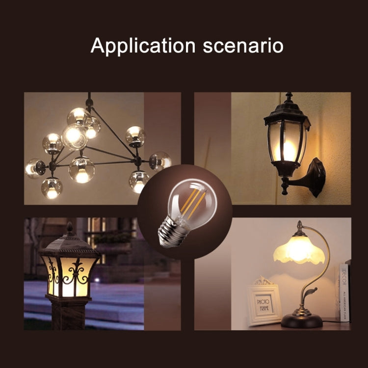 G80 E27 8W Transparent Retro Warm White LED Filament Light, 580 LM 2200K Energy Saving Bulb, AC 220V