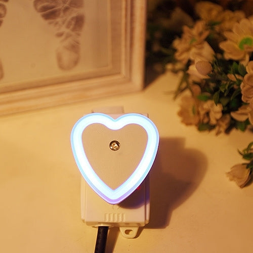 Heart Shape Halo Light Control Sensor LED Night Light, Creative Energy-saving Wall Lamps, AC 110-240V, US/EU Plug