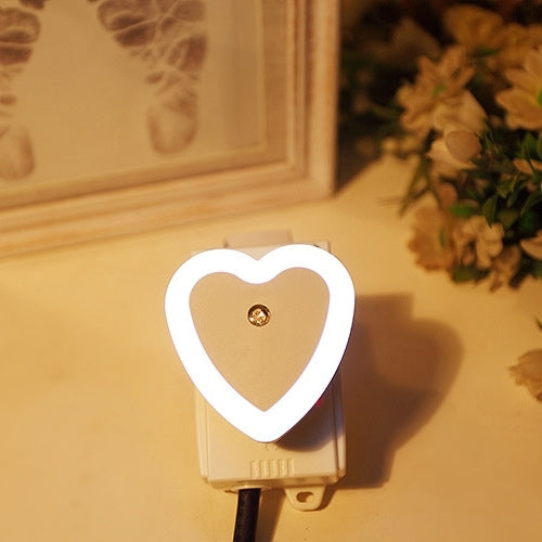 Heart Shape Halo Light Control Sensor LED Night Light, Creative Energy-saving Wall Lamps, AC 110-240V, US/EU Plug