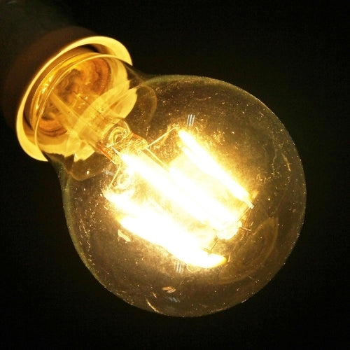 E27 4W Dimmable Retro Warm White LED Filament Light, 4 LEDs 320 LM Energy Saving Bulb for Halls, AC 220V