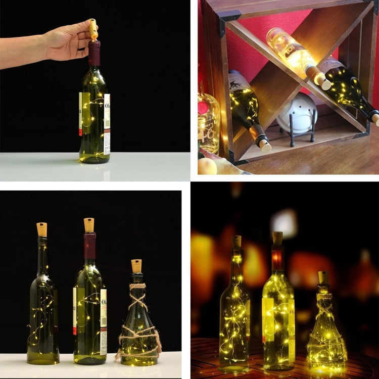6 PCS Waterproof Warm White Light Wine Bottle Cork Copper Wire String Light , 18 LEDs Mini Starry Rope Fairy for Party / Holiday, Length: 90cm, DC 6V
