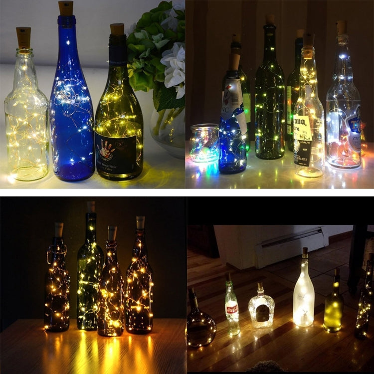 6 PCS Waterproof Warm White Light Wine Bottle Cork Copper Wire String Light , 18 LEDs Mini Starry Rope Fairy for Party / Holiday, Length: 90cm, DC 6V
