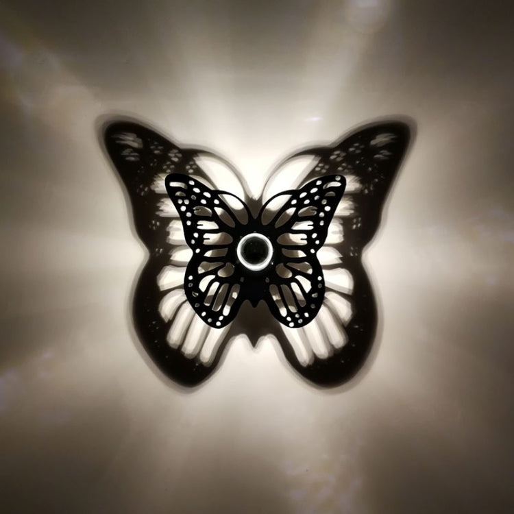 E14 5W Butterfly Shape Warm White LED Wall Light , Creative Acrylic Carve Shadow for Bedroom, Living Room, Diameter: 28cm, AC 110-220V