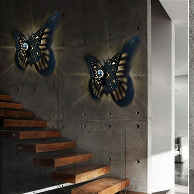 E14 5W Butterfly Shape Warm White LED Wall Light , Creative Acrylic Carve Shadow for Bedroom, Living Room, Diameter: 28cm, AC 110-220V