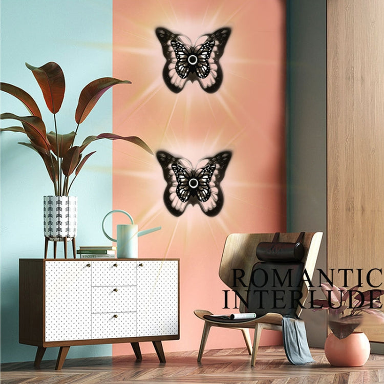 E14 5W Butterfly Shape Warm White LED Wall Light , Creative Acrylic Carve Shadow for Bedroom, Living Room, Diameter: 28cm, AC 110-220V