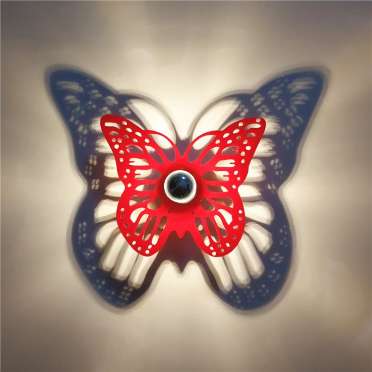 E14 5W Butterfly Shape Warm White LED Wall Light , Creative Acrylic Carve Shadow for Bedroom, Living Room, Diameter: 28cm, AC 110-220V