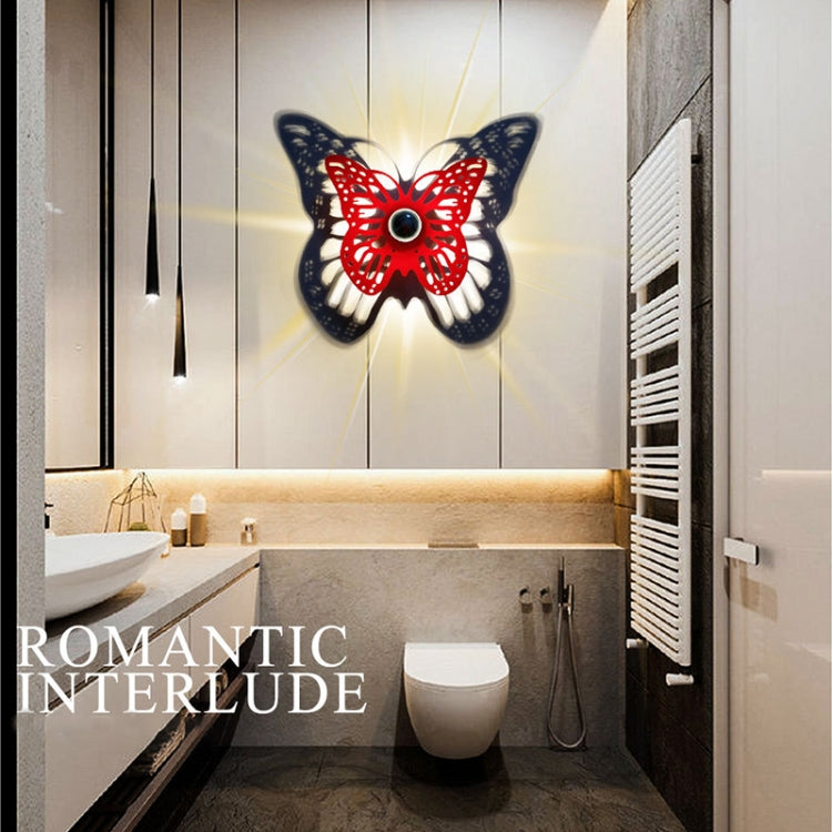 E14 5W Butterfly Shape Warm White LED Wall Light , Creative Acrylic Carve Shadow for Bedroom, Living Room, Diameter: 28cm, AC 110-220V