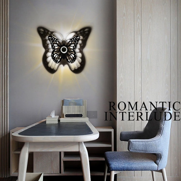 E14 5W Butterfly Shape Warm White LED Wall Light , Creative Acrylic Carve Shadow for Bedroom, Living Room, Diameter: 28cm, AC 110-220V