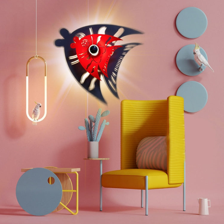 E14 5W Fish Shape Warm White LED Wall Light , Creative Simple Acrylic Shadow for Bedroom, Living Room, Diameter: 28cm, AC 110-220V