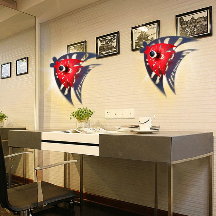 E14 5W Fish Shape Warm White LED Wall Light , Creative Simple Acrylic Shadow for Bedroom, Living Room, Diameter: 28cm, AC 110-220V
