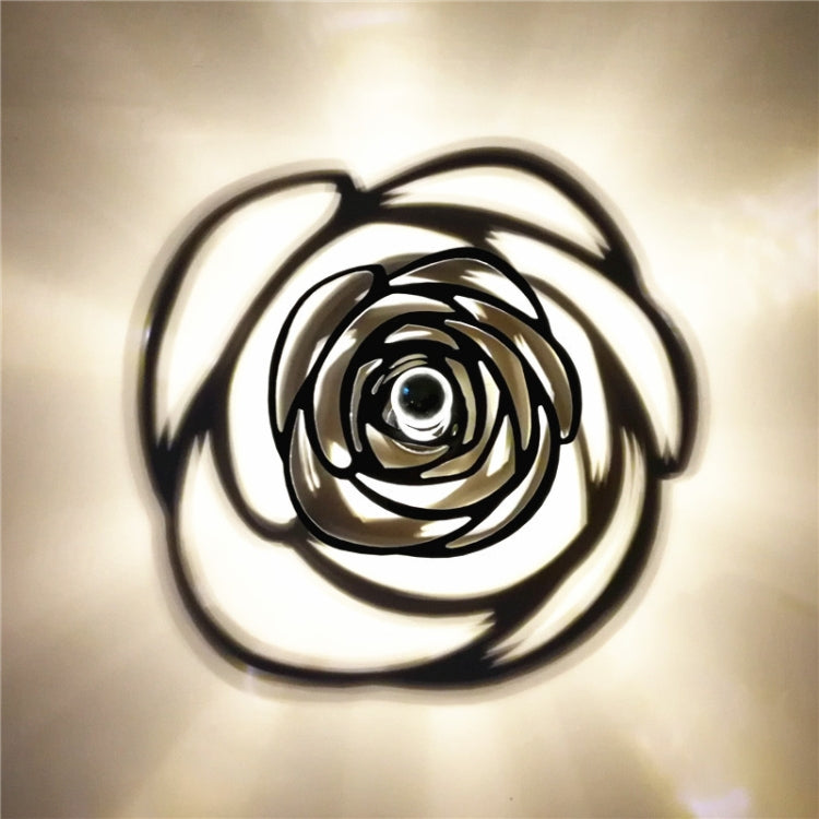 E14 5W Rose Shape Warm White LED Wall Light , Creative Simple Acrylic Shadow for Bedroom, Living Room, Diameter: 28cm, AC 110-220V