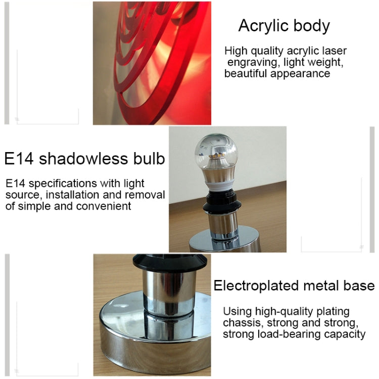 E14 5W Rose Shape Warm White LED Wall Light , Creative Simple Acrylic Shadow for Bedroom, Living Room, Diameter: 28cm, AC 110-220V