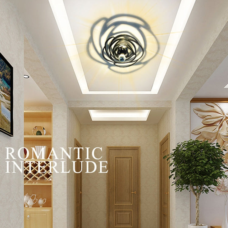 E14 5W Rose Shape Warm White LED Wall Light , Creative Simple Acrylic Shadow for Bedroom, Living Room, Diameter: 28cm, AC 110-220V