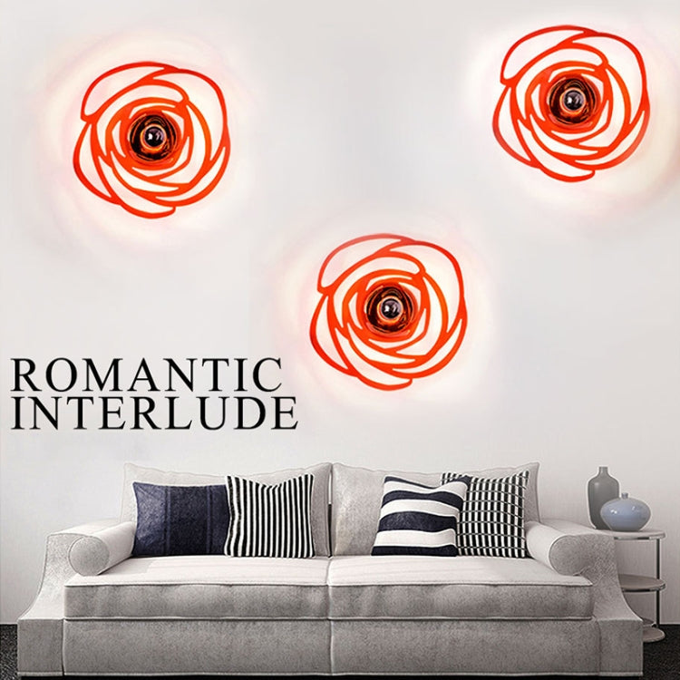 E14 5W Rose Shape Warm White LED Wall Light , Creative Simple Acrylic Shadow for Bedroom, Living Room, Diameter: 28cm, AC 110-220V
