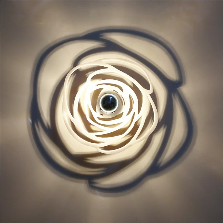 E14 5W Rose Shape Warm White LED Wall Light , Creative Simple Acrylic Shadow for Bedroom, Living Room, Diameter: 28cm, AC 110-220V