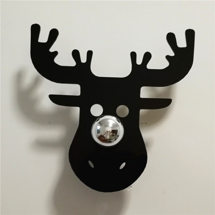E14 5W Elk Shape Warm White LED Wall Light, Creative Simple Acrylic Shadow for Bedroom, Living Room, Diameter: 28cm, AC 110-220V(Black)