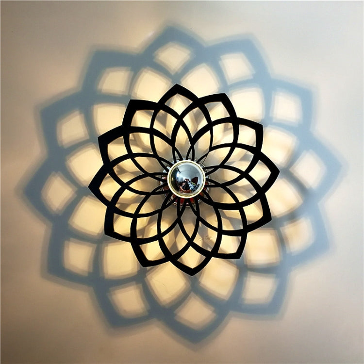 E14 5W Silk Flower Shape Warm White LED Wall Light, Creative Acrylic Hollow Shadow for Bedroom, Living Room, Diameter: 28cm, AC 110-220V