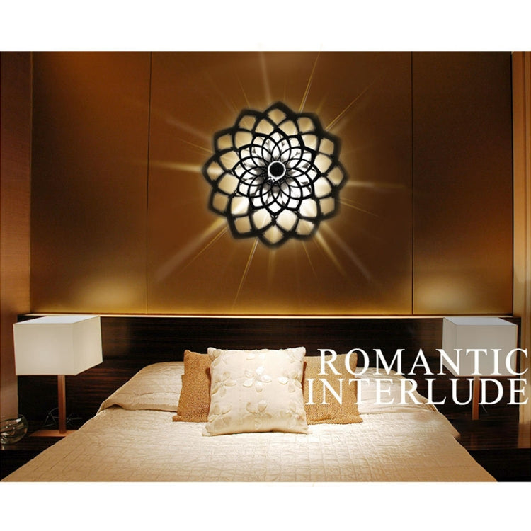 E14 5W Silk Flower Shape Warm White LED Wall Light, Creative Acrylic Hollow Shadow for Bedroom, Living Room, Diameter: 28cm, AC 110-220V