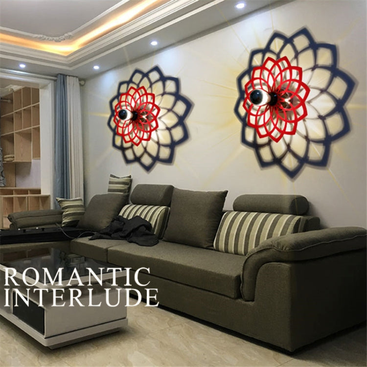 E14 5W Silk Flower Shape Warm White LED Wall Light, Creative Acrylic Hollow Shadow for Bedroom, Living Room, Diameter: 28cm, AC 110-220V