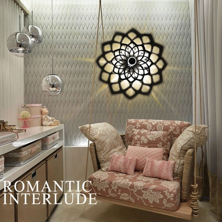 E14 5W Silk Flower Shape Warm White LED Wall Light, Creative Acrylic Hollow Shadow for Bedroom, Living Room, Diameter: 28cm, AC 110-220V