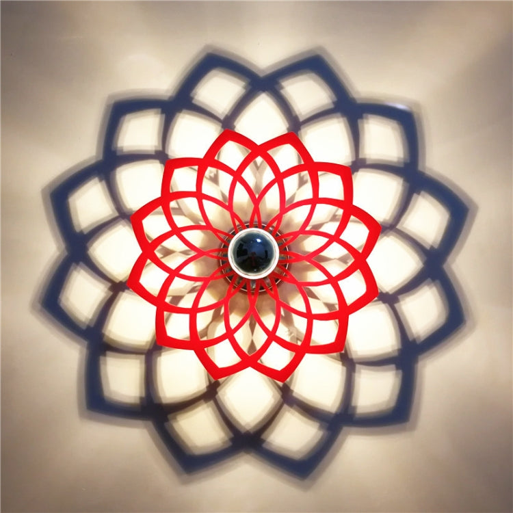 E14 5W Silk Flower Shape Warm White LED Wall Light, Creative Acrylic Hollow Shadow for Bedroom, Living Room, Diameter: 28cm, AC 110-220V