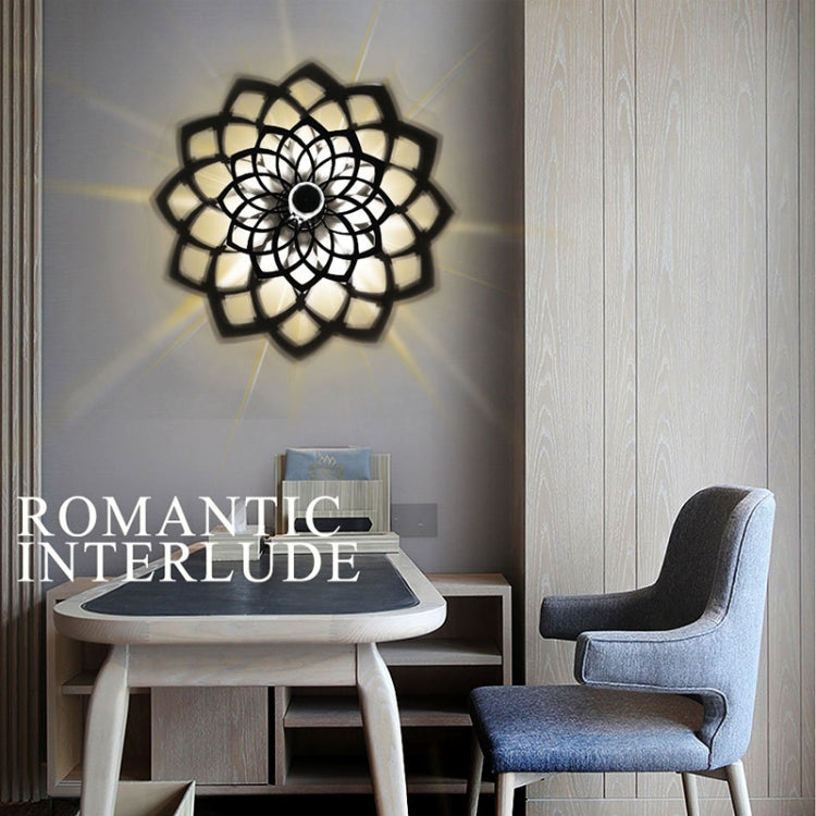 E14 5W Silk Flower Shape Warm White LED Wall Light, Creative Acrylic Hollow Shadow for Bedroom, Living Room, Diameter: 28cm, AC 110-220V