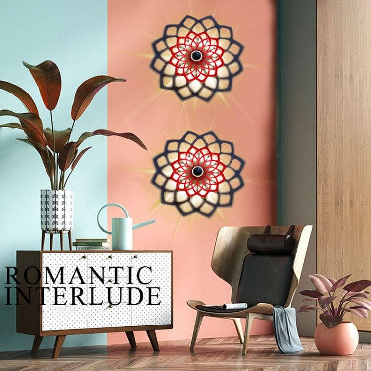 E14 5W Silk Flower Shape Warm White LED Wall Light, Creative Acrylic Hollow Shadow for Bedroom, Living Room, Diameter: 28cm, AC 110-220V