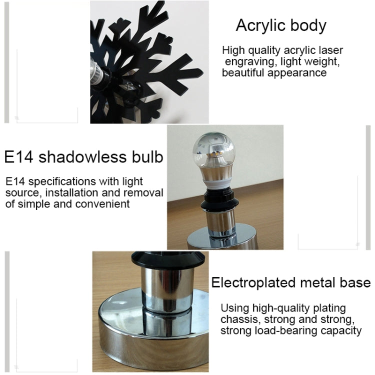 E14 5W Snowflake Shape Warm White LED Wall Light , Creative Acrylic Carve Shadow for Bedroom, Living Room, Diameter: 28cm, AC 110-220V