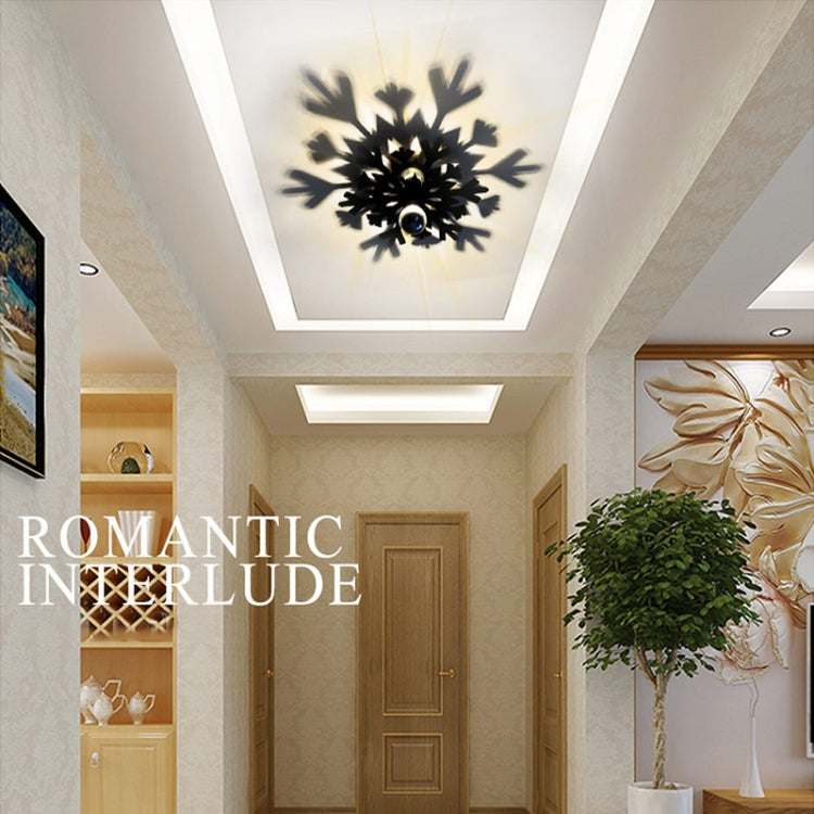 E14 5W Snowflake Shape Warm White LED Wall Light , Creative Acrylic Carve Shadow for Bedroom, Living Room, Diameter: 28cm, AC 110-220V