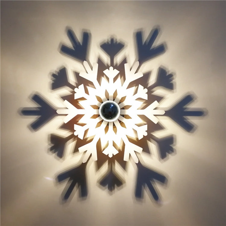 E14 5W Snowflake Shape Warm White LED Wall Light , Creative Acrylic Carve Shadow for Bedroom, Living Room, Diameter: 28cm, AC 110-220V