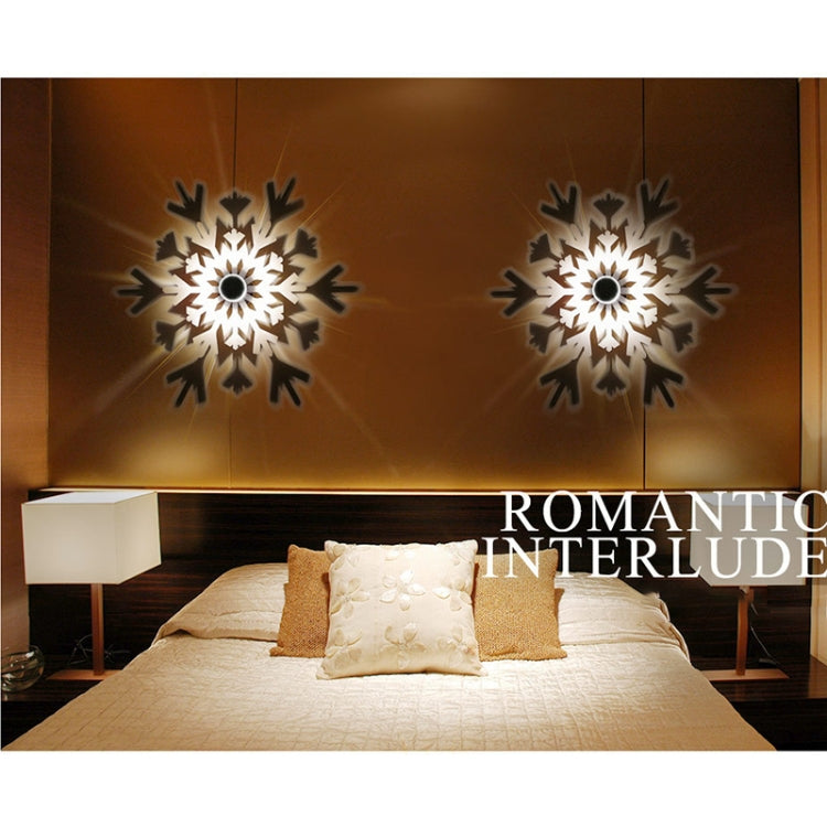 E14 5W Snowflake Shape Warm White LED Wall Light , Creative Acrylic Carve Shadow for Bedroom, Living Room, Diameter: 28cm, AC 110-220V