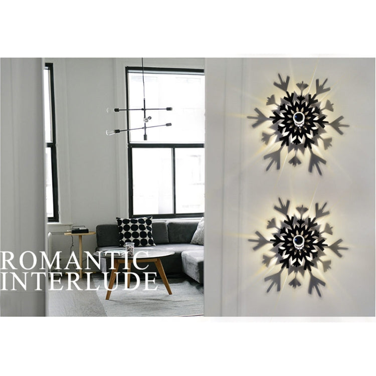 E14 5W Snowflake Shape Warm White LED Wall Light , Creative Acrylic Carve Shadow for Bedroom, Living Room, Diameter: 28cm, AC 110-220V