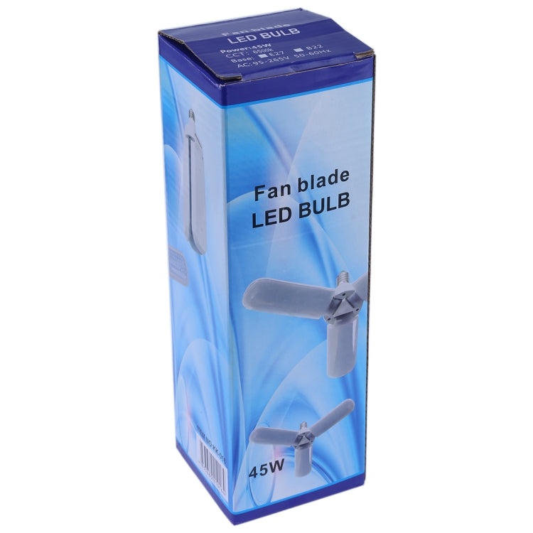 E27 45W AC 86-256V 2800LM Multi-function Adjustable Fan Blade Led Bulb