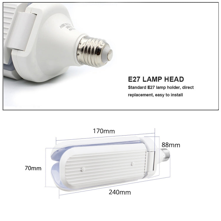 E27 45W AC 86-256V 2800LM Multi-function Adjustable Fan Blade Led Bulb