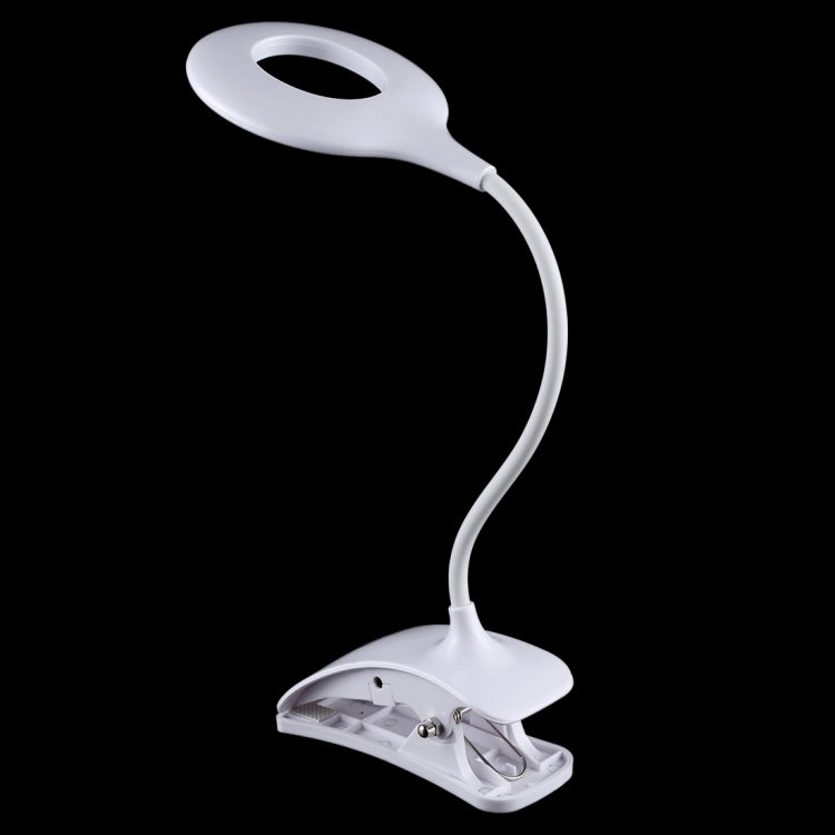 YOUSHIMEI YSM-A08 3W SMD 2835 3-grade Brightness LED Hose Desk Lamp , 16 LEDs 4000K Touch Dimmer USB Charging Eye Protection Light with Clip, Hose Length: 20cm, DC 5V