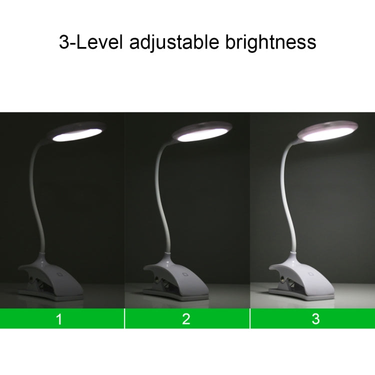 YOUSHIMEI YSM-A08 3W SMD 2835 3-grade Brightness LED Hose Desk Lamp , 16 LEDs 4000K Touch Dimmer USB Charging Eye Protection Light with Clip, Hose Length: 20cm, DC 5V