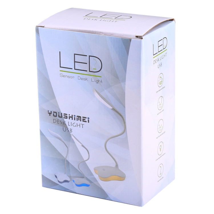 YOUSHIMEI YSM-A08 3W SMD 2835 3-grade Brightness LED Hose Desk Lamp , 16 LEDs 4000K Touch Dimmer USB Charging Eye Protection Light with Clip, Hose Length: 20cm, DC 5V