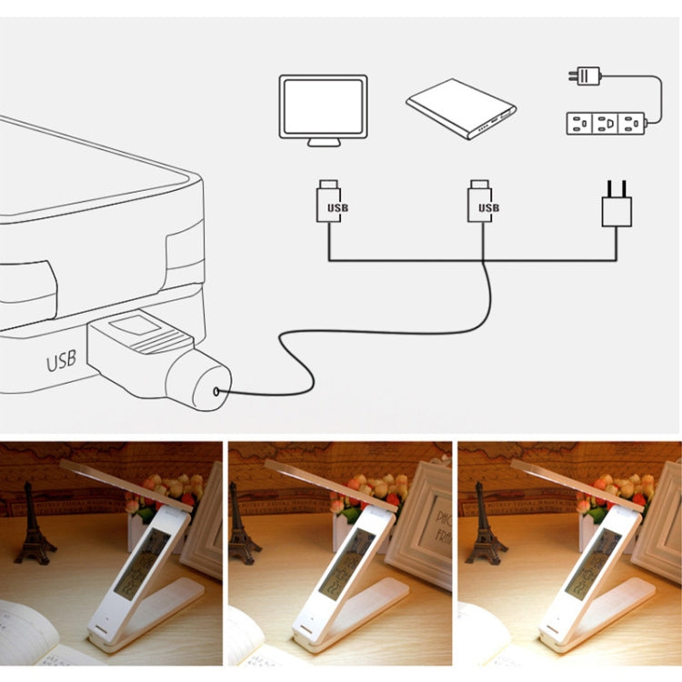 LED Desk Lamp Folding Touch Adjust USB Charging Eye Protection Table Lamp(Blue)