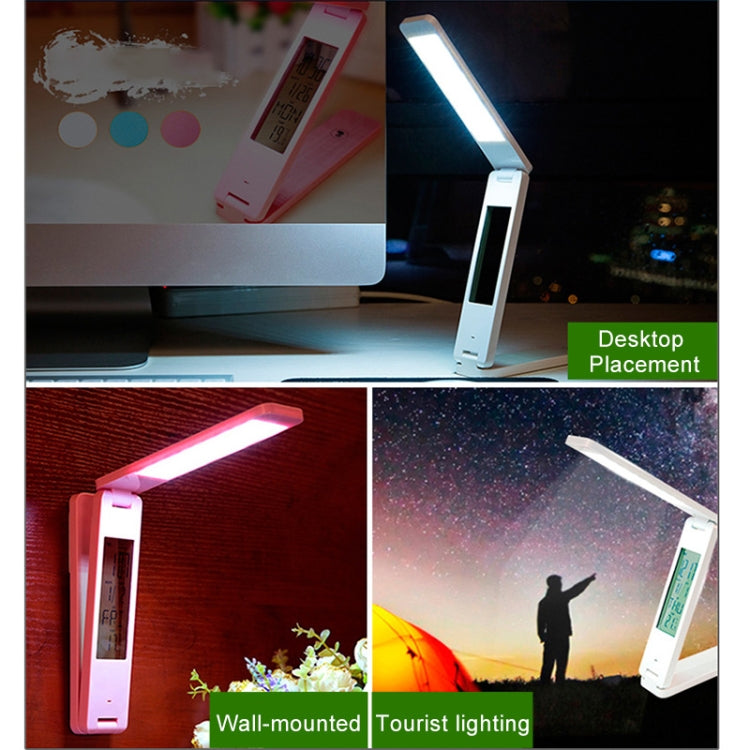 LED Desk Lamp Folding Touch Adjust USB Charging Eye Protection Table Lamp(Blue)