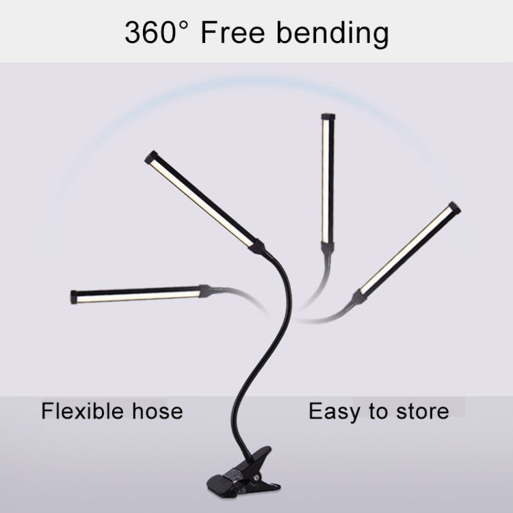 LED Desk Lamp 8W Folding Adjustable USB Charging Eye Protection Table Lamp, USB Charge Version + Power Plug