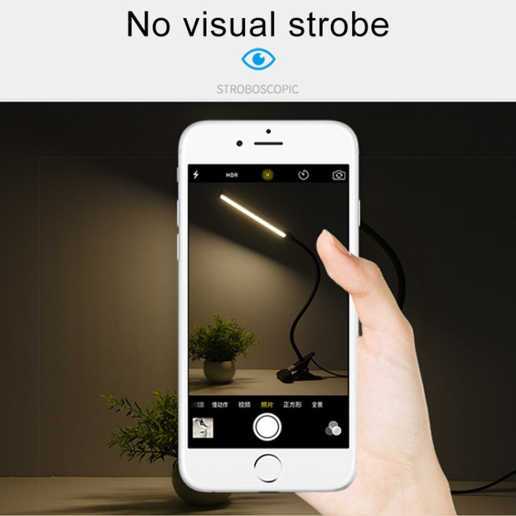 LED Desk Lamp 8W Folding Adjustable USB Charging Eye Protection Table Lamp, USB Charge Version + Power Plug