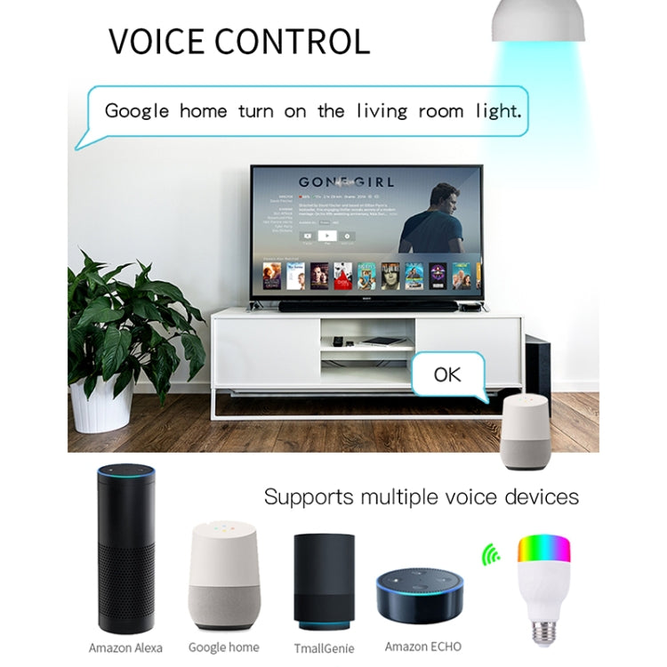 E27 RGB Dimming WIFI Smart LED Light Bulb(Colorful Light)