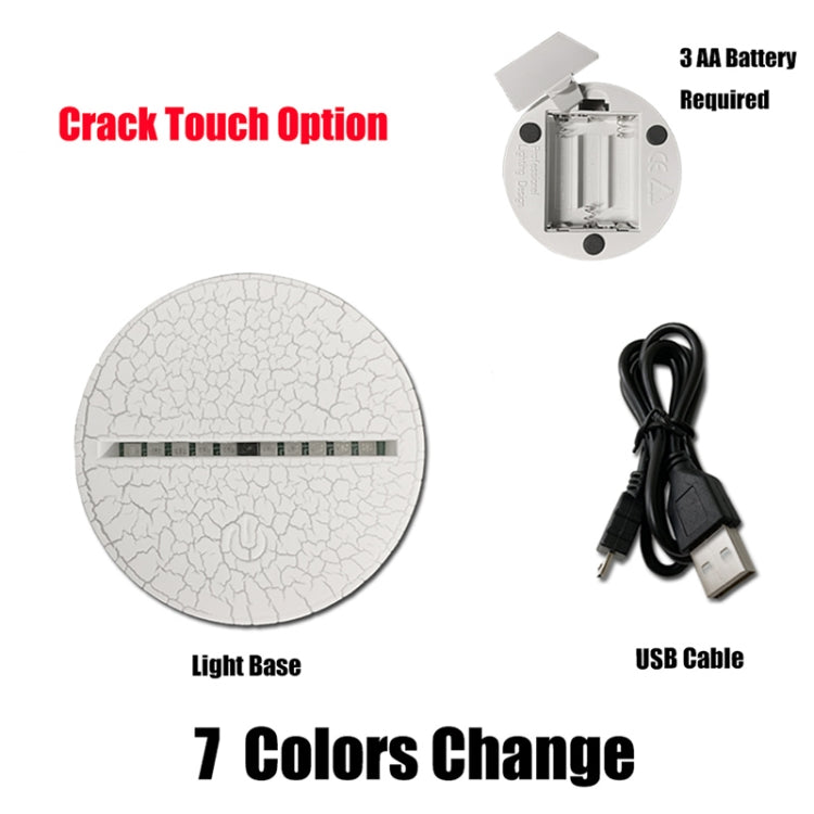 Baseball Sport Shape 3D Colorful LED Vision Light Table Lamp, Crack Touch Version