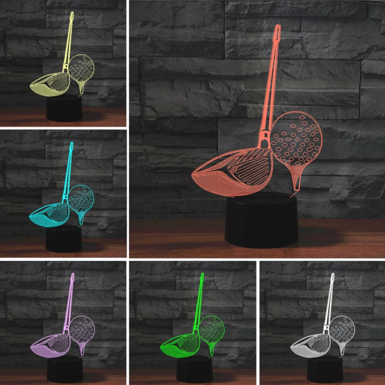 Golf Shape 3D Colorful LED Vision Light Table Lamp, 16 Colors Remote Control Version