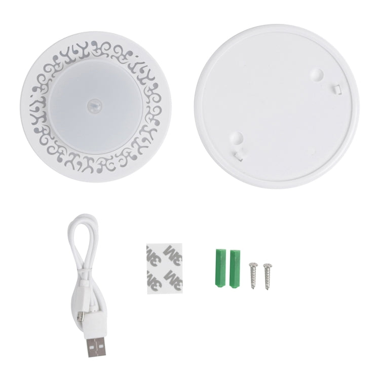 Mini Ultra-thin PIR Human Body Motion Sensor White Light LED Night Light,, 8 LEDs SMD 5730 USB Charging, Sensor Distance: 3m, DC 5V