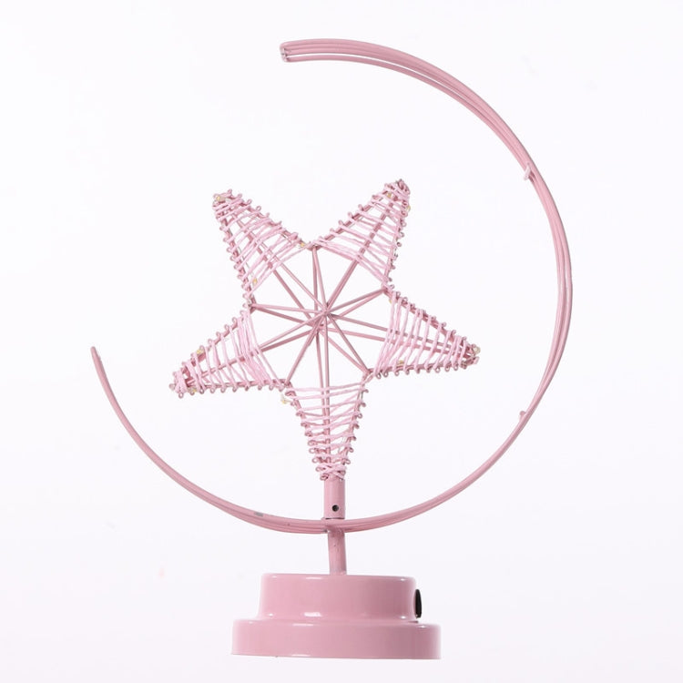 Star Moon Shape Iron Night Light Decorative Light, USB Version