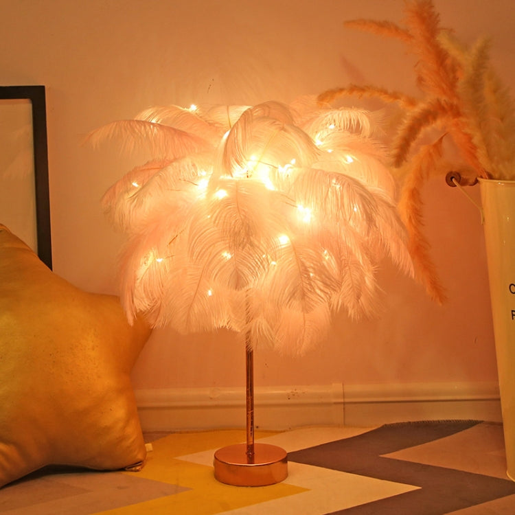 Creative Bedroom Feather Table Lamp Night Light Decorative Light