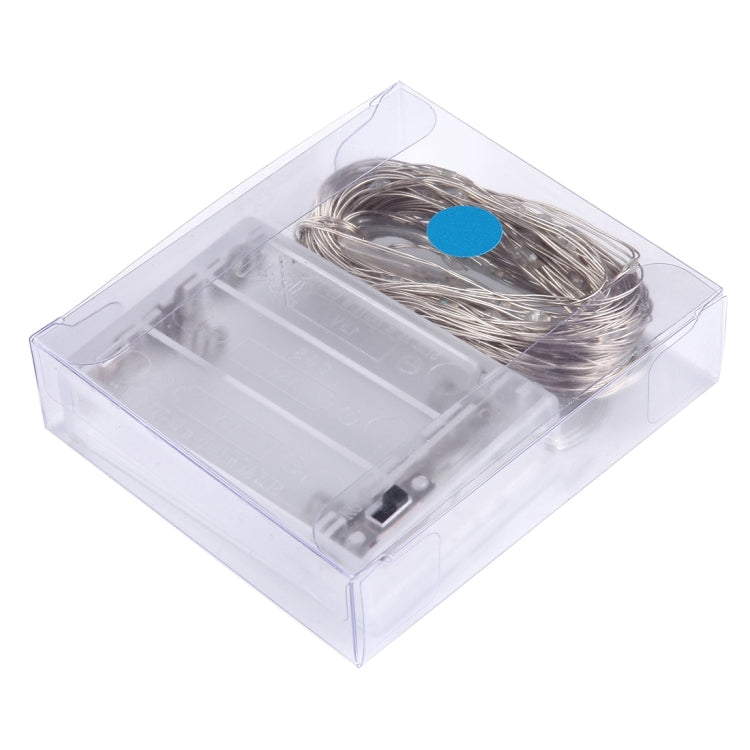 10m IP65 Waterproof Silver Wire String Light, 100 LEDs SMD 06033 x AA Batteries Box Fairy Lamp Decorative Light, DC 5V